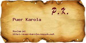 Puer Karola névjegykártya